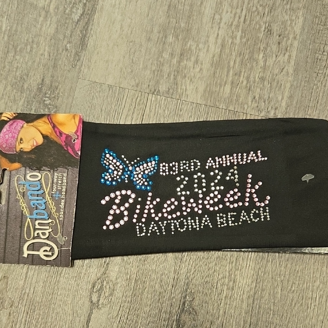 Daytona Bike Week 2024 83rd Annual Rhinestone Butterfly Headwrap Nwt
